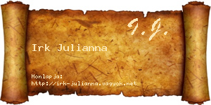 Irk Julianna névjegykártya